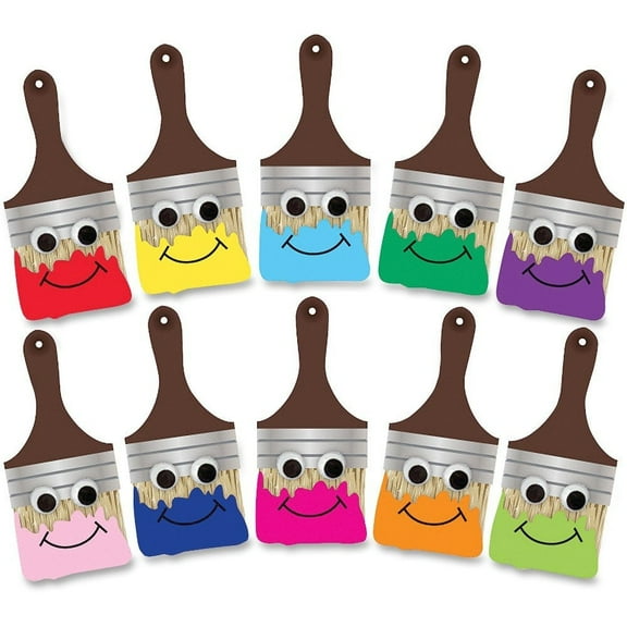 Hygloss Products, Inc.  Happy Paintbrush Accents, 7", 30/PK, Ast