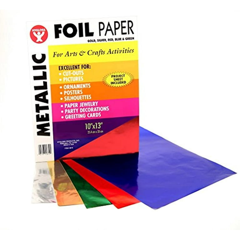 Metallic Foil Paper, 10 x 13 inch, 50 Sheets, Assorted Colors