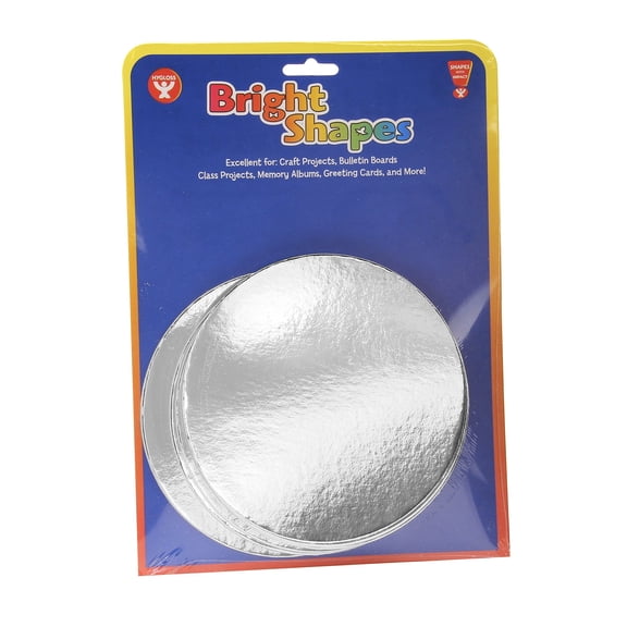 Hygloss Silver Mirror Board Circles 4-Inch, 25-Pack, Shiny Metallic Craft Cardstock