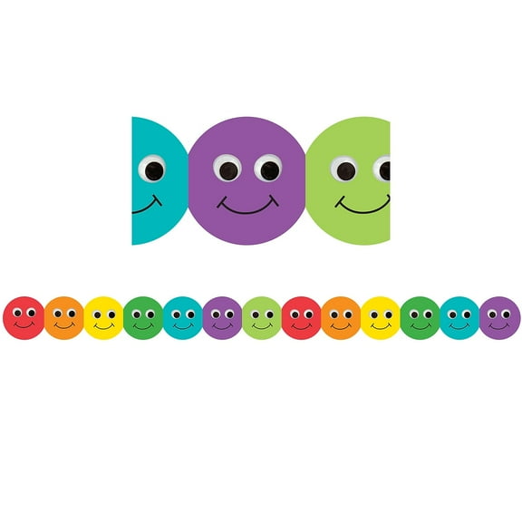 Hygloss Smiley Face Mighty Brights Border 3" x 36" 12/pkg HYG33610