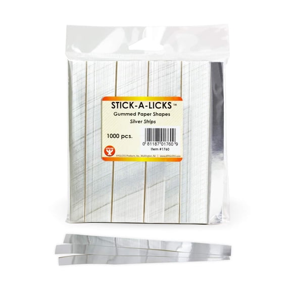 Hygloss Products Stick-A-Licks-Chain Strips for Arts & Crafts-Classroom Activities-Fun for Kids-Size  x 5 -1000 Pcs, Silver