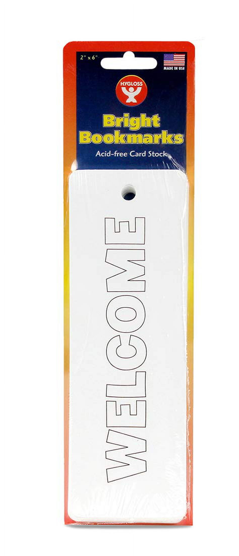 Hygloss Products Welcome Bookmarks - White Bookmark with ‚ÄúWelcome‚Äù ...
