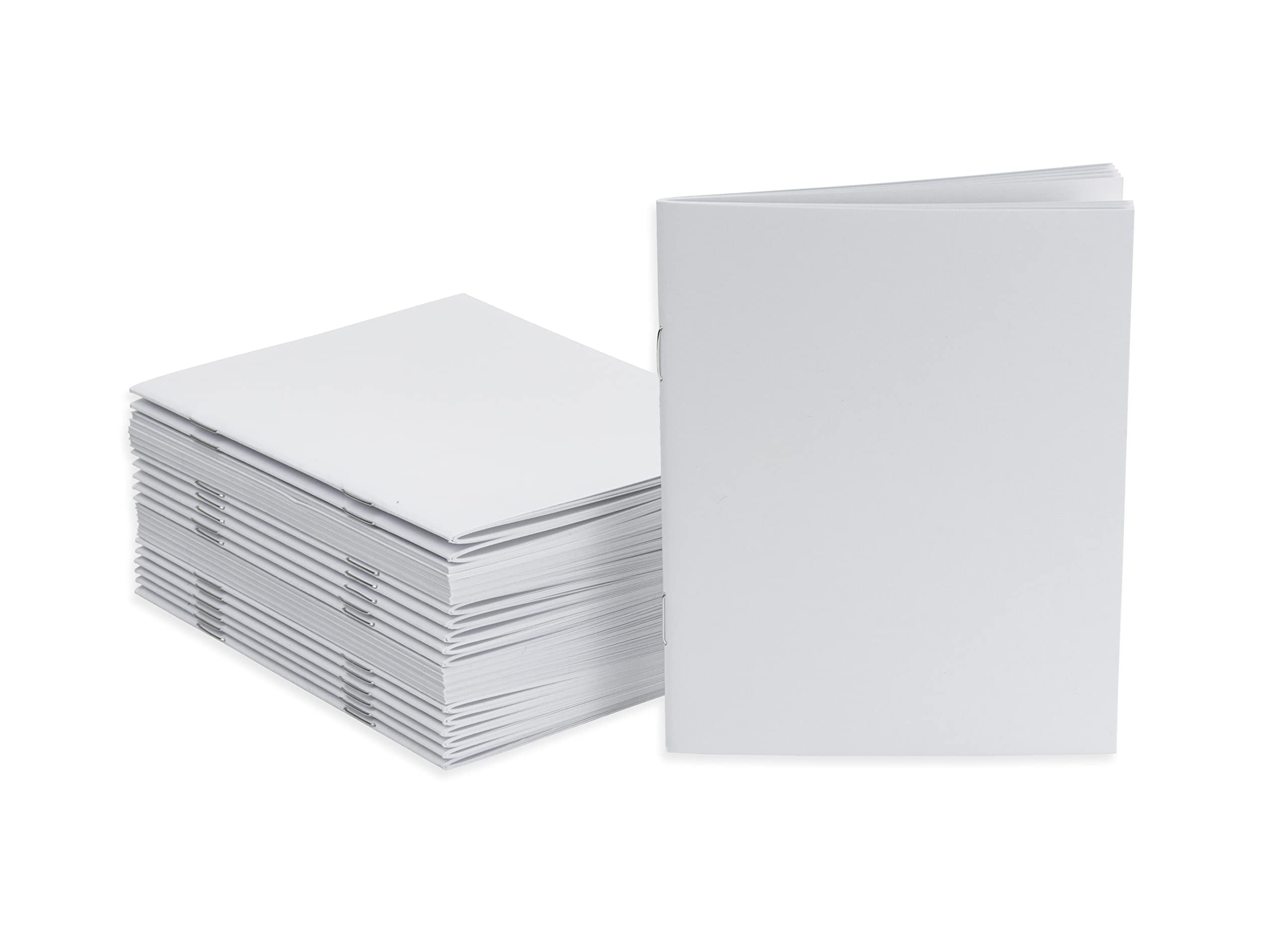 Hygloss Pocket-Size White Blank Books – 4.25 x 5.5 in, 100-Pack for Journaling & Crafts