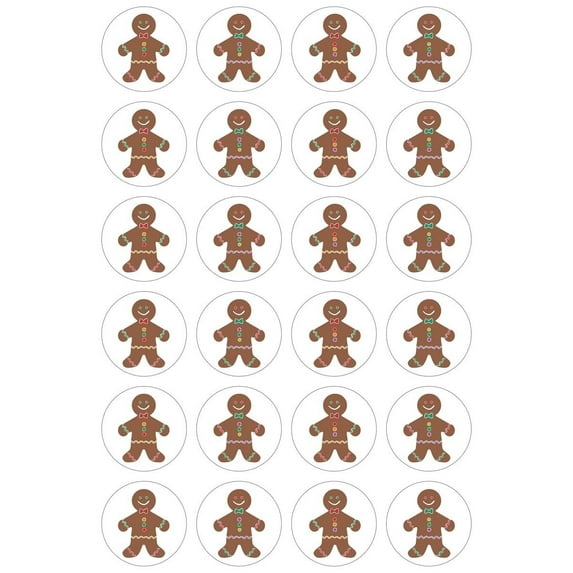 Hygloss Products Winter christmas gingerbread Man Stickers - 72 Sticker - 1 Inch, 3 Sheets