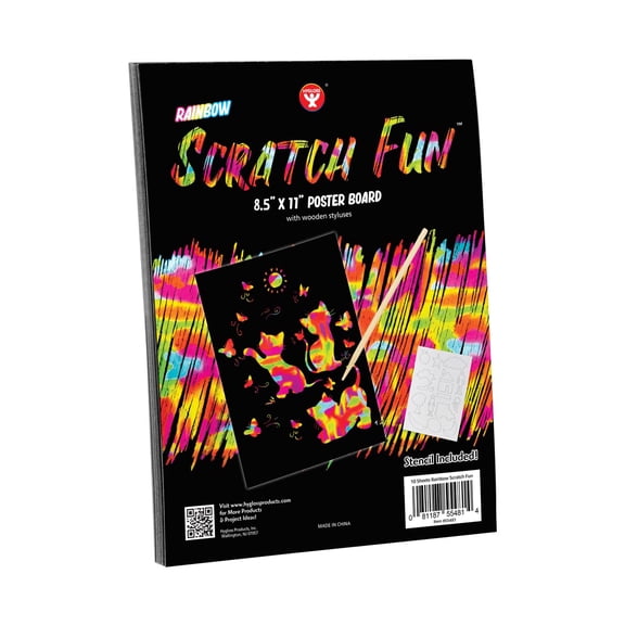 Hygloss Scratch Fun Rainbow Boards 8-1/2 x 11"