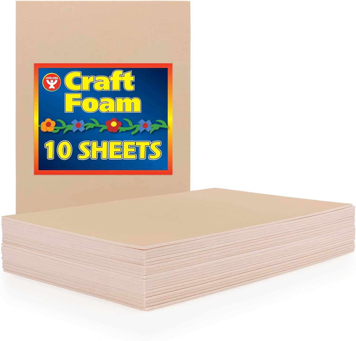 Hygloss Foam Craft Sheets Tan 12 x 18 Inch 10 Count