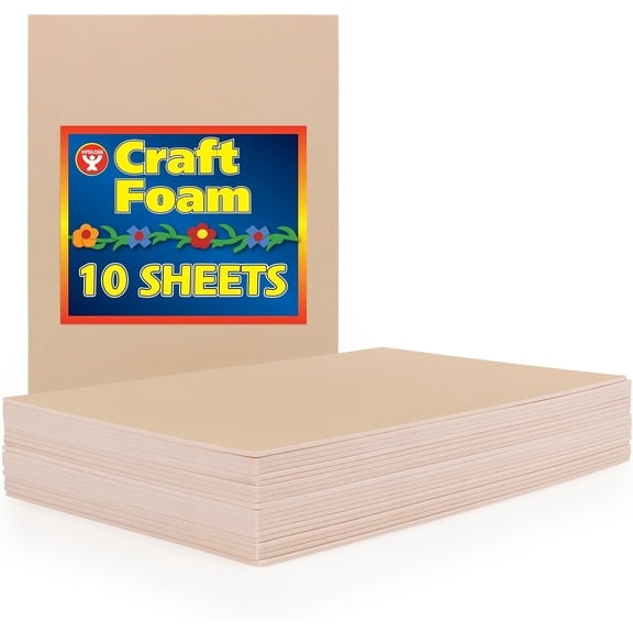 Hygloss Foam Craft Sheets Tan 12 x 18 Inch 10 Count