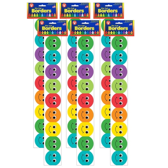 Hygloss Smiley Face Mighty Brights Border, 72 Pieces