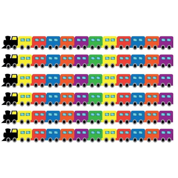 Hygloss Train Die-Cut Border, 72 Pieces