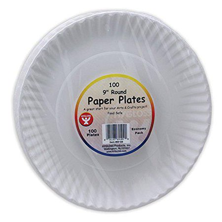 Hygloss White Paper Plates, 9-Inch, 100 Per Pack, 6 Packs