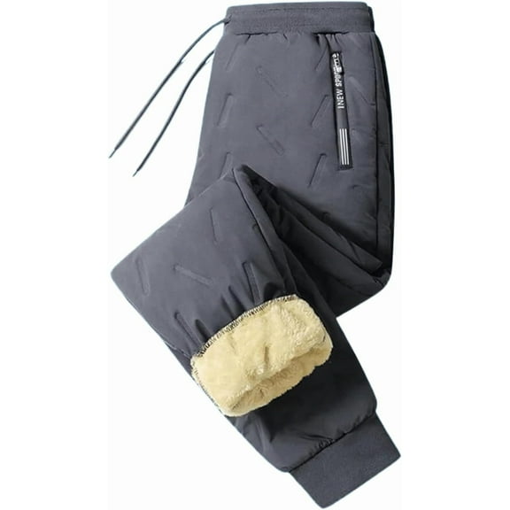 Hygo Fleece Thermal Pants Unisex Waterproof Windproof with Zipper Pockets Lined Lightweight Warm Pants Soft