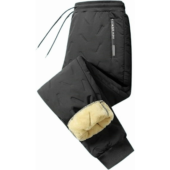 Hygo Fleece Thermal Pants Unisex Waterproof Windproof with Zipper Pockets Lined Lightweight Warm Pants Soft
