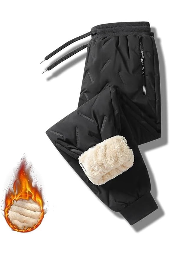 Hygo Unisex Fleece-Lined Thermal Jogger Pants — Waterproof, Windproof Winter Warmth with Zipper Pockets