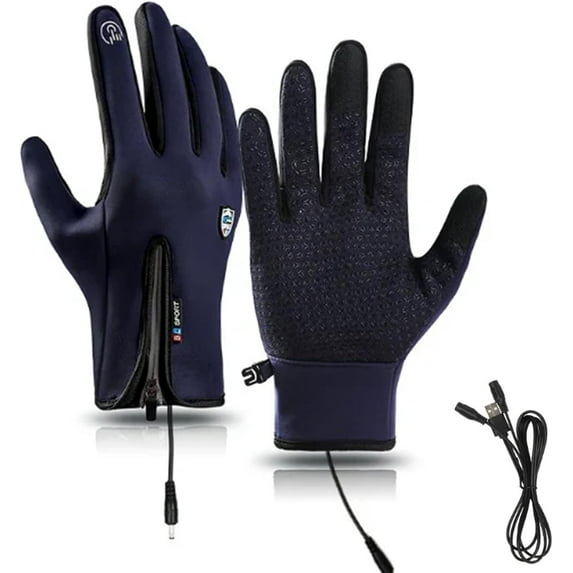 HygoSport Rechargeable Heated Electric Touchscreen Gloves, Winter Outdoor Sports Ski Warm Gloves, Waterproof Non-Slip Cycling Gloves Touch Screen Unisex