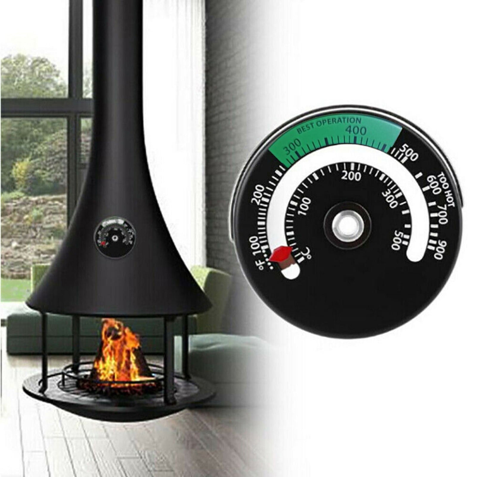 Hygrometers for Humidity Woodstove Temperature Gauge Pipe Heat Burner