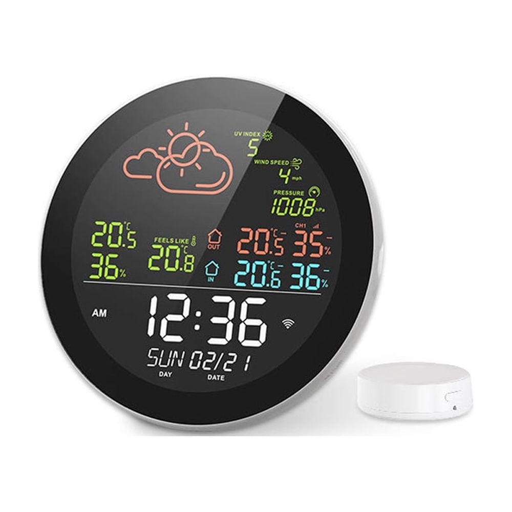 Hygrothermograph,Color Display Clock Station Color Display And Indoor Temperature Tester Weather Indoor Temperature Tester And Indoor Temperature Weather Station Color Wifi Iuppa