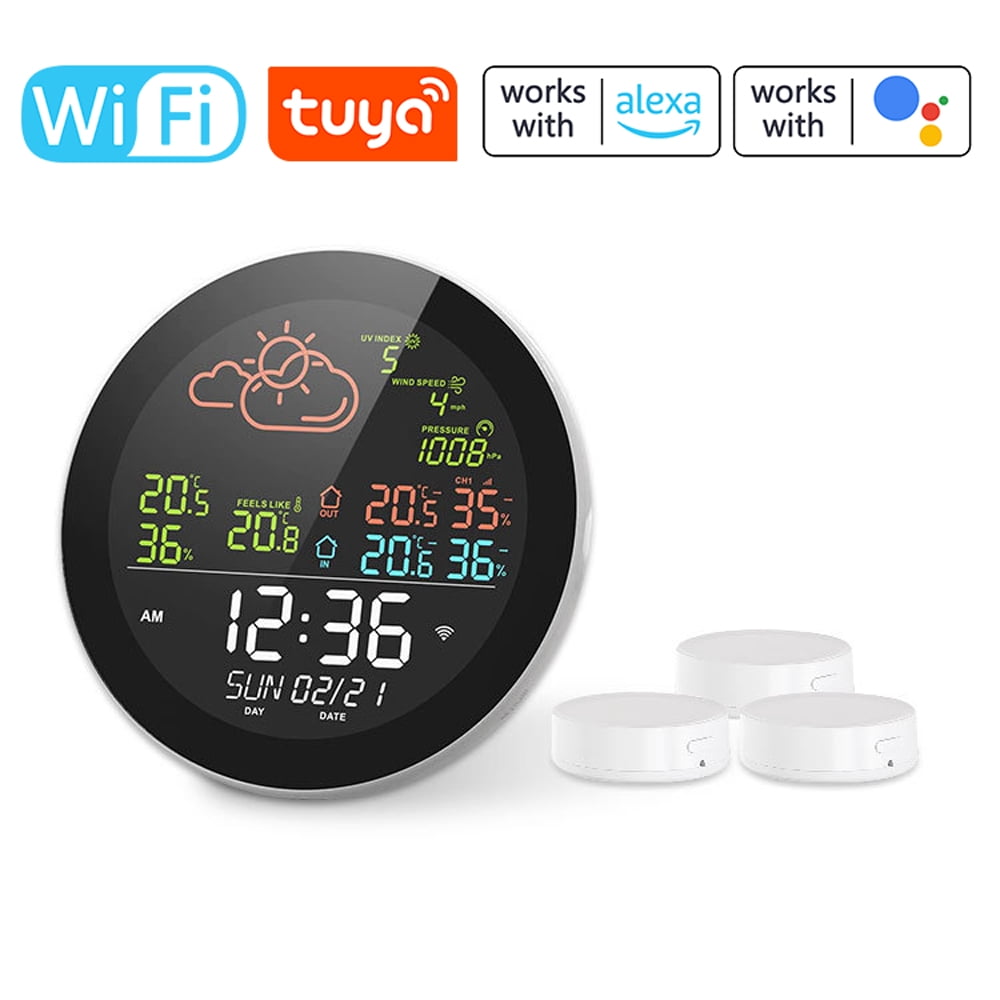 Hygrothermograph,Color Display Clock Station Color Display Table Clock ...