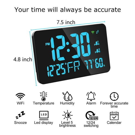 Hygrothermograph,Office Clock With Wifi Clock Thermometer Adjustable Remote And Meter Clock Calendar Wifi Clock And Clock Wifi Thermometer Clock Clock With Led Thermometer With Clock With