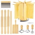 thumbnail image 1 of Hyindoor 11PCS Pasta Making Tools, Rotatable Pasta Drying Rack, 3 Size Threaded Rolling Pins, Long Rolling Pin, Gnocchi Board, Dough Cutter, Wheel Cutter, 2 Stamps, Stuffing Spoon, 1 of 8