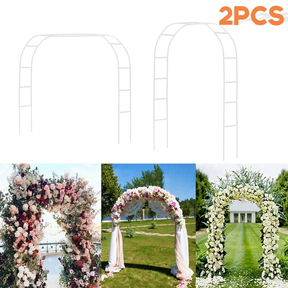 Hyindoor 2PCS Wedding Garden Arch 7.87 x 4.59 x 1.25FT Arbor Arch Trellis for Various Climbing Plant Balloon Party Decoration 2 Assembly Methods(White)