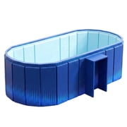 Hyindoor 57" Portable Foldable Bathtub for Adults with Storage Rack, Coverless Hot Soaking & Ice Bath Tub Suitable for Indoor Shower Stalls and Outdoor Activities Blue