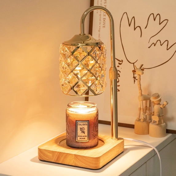 Hyindoor Candle Warmer Lamp with Timer Adjustable Height, Vintage Wax Melt Warmer for Scented Wax with 2 GU10 Bulbs, Birthday Gifts for Women, Mom Gifts Idea