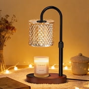Hyindoor Candle Warmer Lamp with Timer Adjustable Height, Wax Melt Warmer for Scented Wax with 2 GU10 Bulbs, Birthday Gifts for Women, Mom Gifts Idea Black