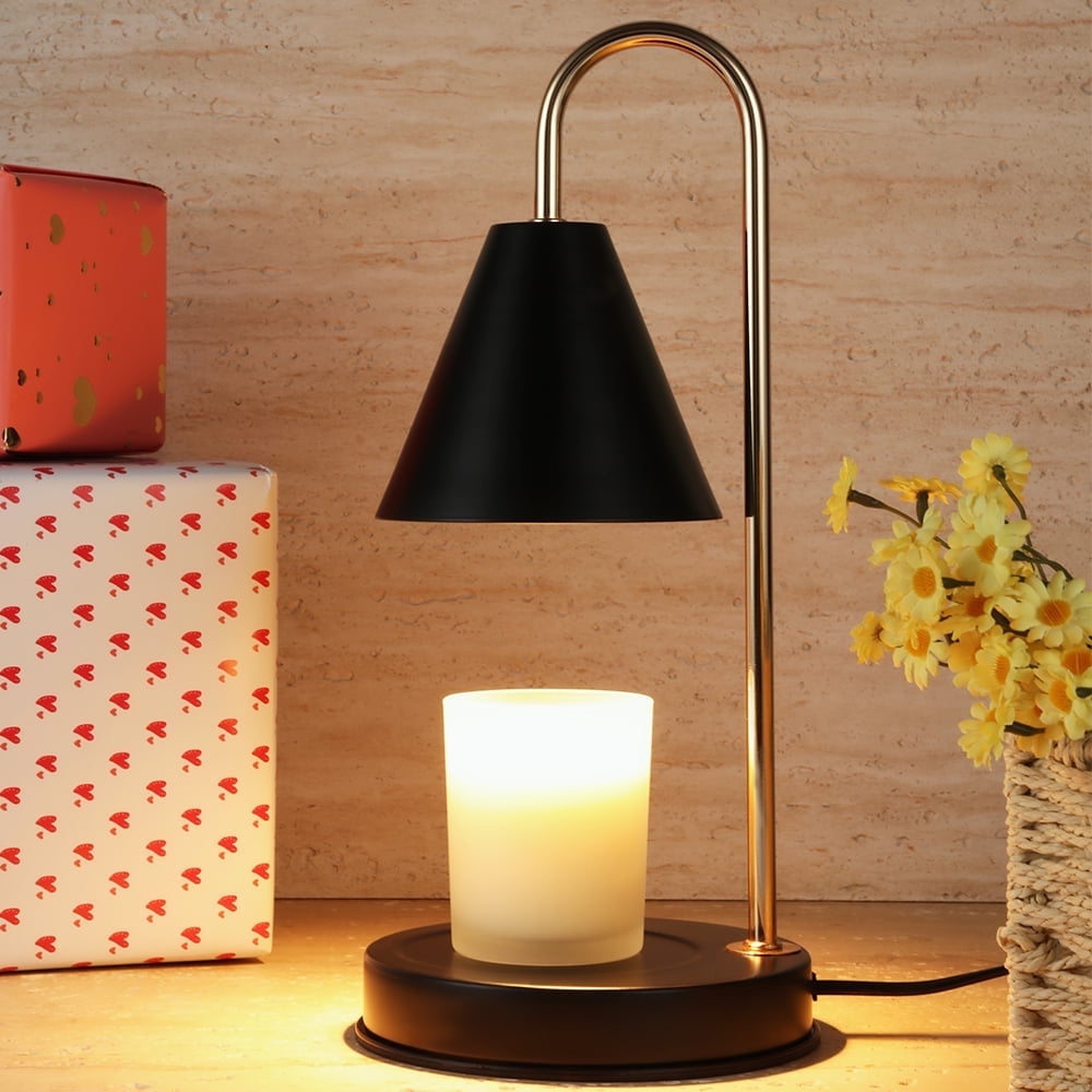 Hyindoor Candle Warmer Lamp with Timer Wax Melt Warmer for Scented Wax with 2 GU10 Bulbs（Black） - Walmart.com