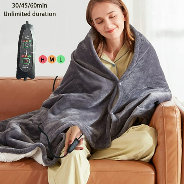 Hyindoor Electric Heated Blanket USB Washable Portable Heating Shawl