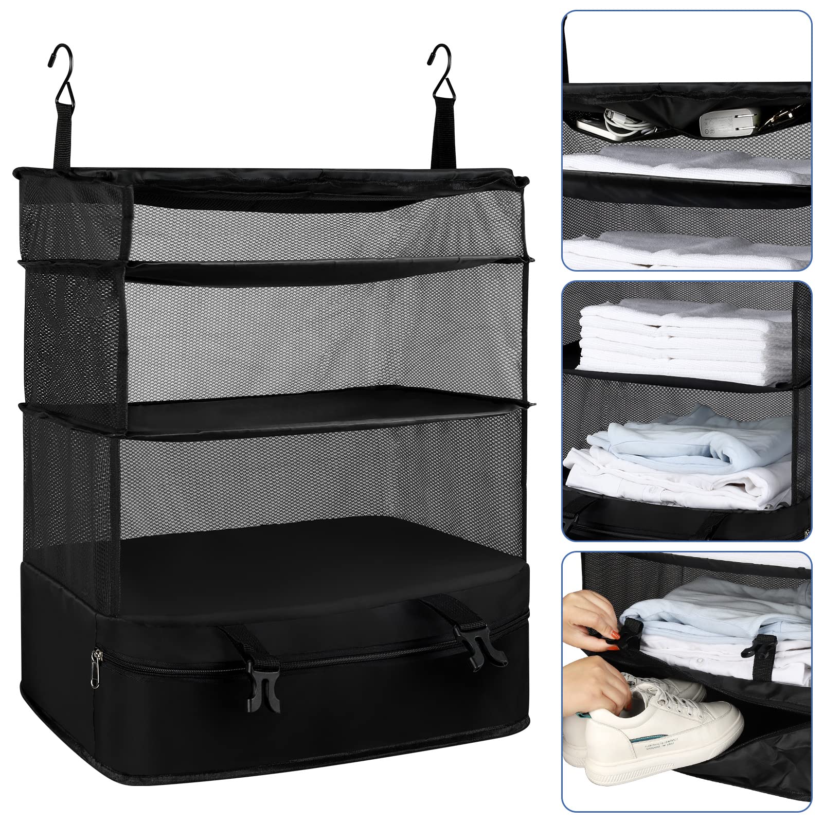 Compression Packing Cubes for Suitcases. 3 Set Expandable Storage