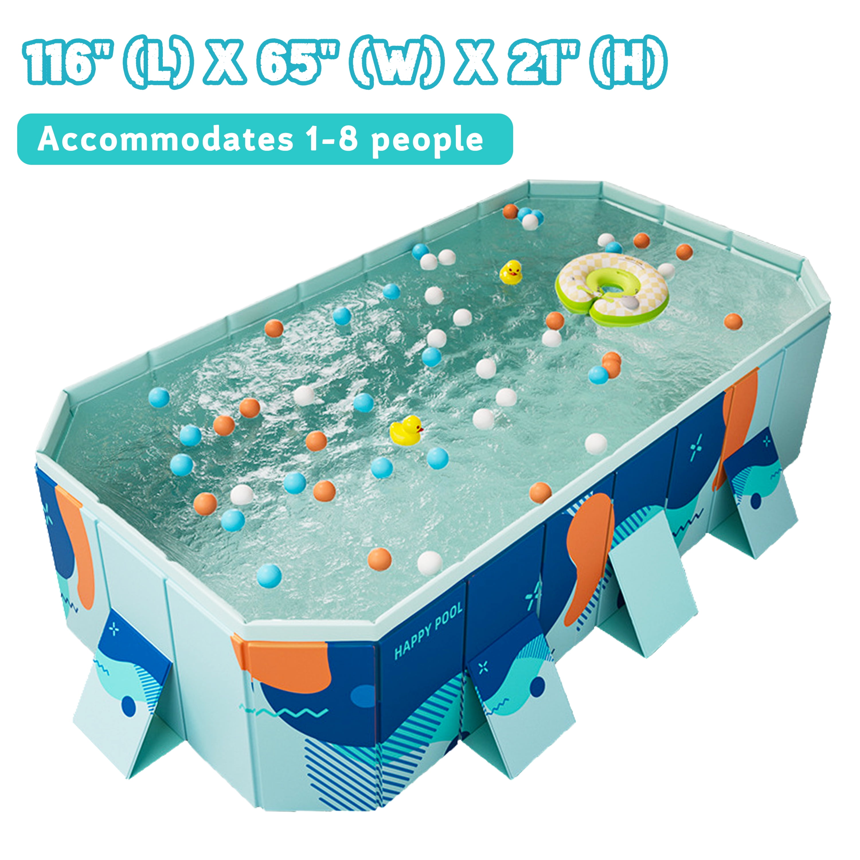 Hyindoor Outdoor Foldable Non-Inflatable Adults and Kids Swimming Pool ...