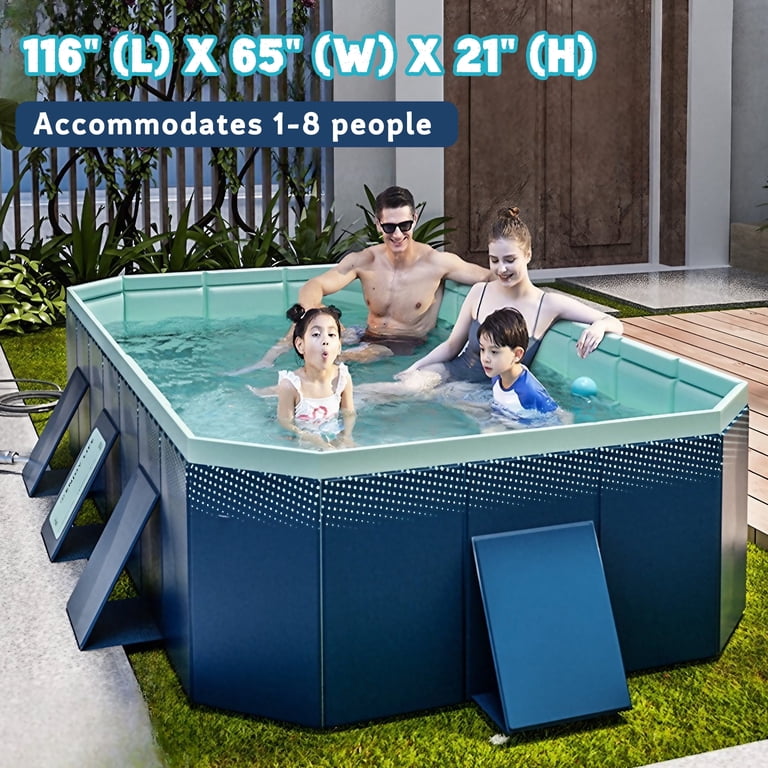 Hyindoor Foldable Non-Inflatable Pool for Adults & Kids, Anti-Slip Hyindoor Foldable Non-Inflatable Pool for Adults & Kids, Anti-Slip