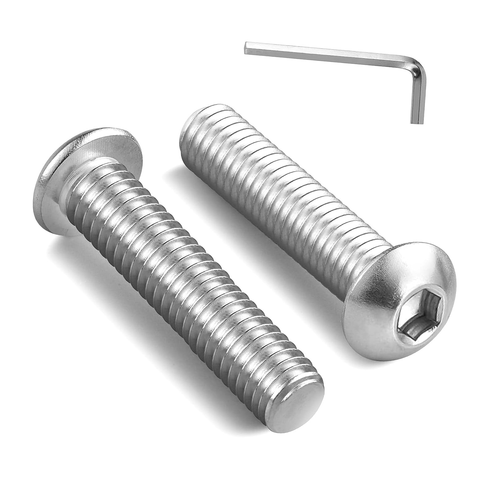 Joamang 1/4-20 X 1-1/2" Button Head Socket Cap Screws Bolts, 304 Stainless Steel 18-8, Allen Hex Drive, Bright Finish, Full Machine Threads, Quantity 25