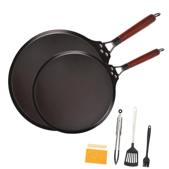 Hyjoy 10", 13" Nonstick Carbon Steel Skillets and Utensils set ...