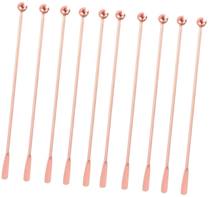 10 Pcs Stainless Steel Coffee Beverage Stir Sticks Cocktail Stirrers Drink Swizzle Stick 7.4" Swizzle Stick Picks Tools Gold