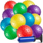 Bedwina Mini Knobby Balls - Bulk 5 Inch Sensory Balls and Spiky Massage Stress Balls with Pump, Fun Bouncy Ball Party Favors Pack of 36