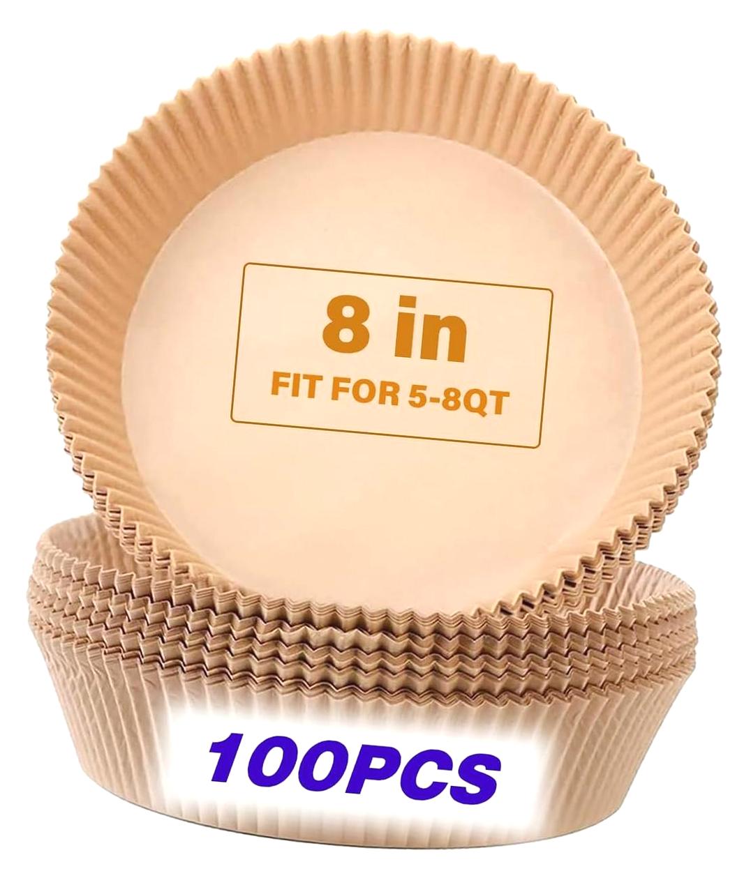 Cook Paper Hyjoy 100Pcs Air Fryer Paper Liners, Round Parchment Sheets, Non-Stick ...