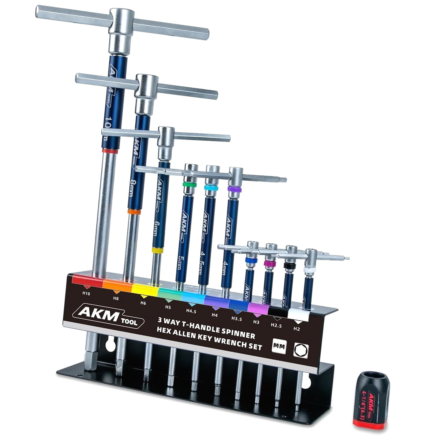 Hyjoy 11-Piece 3-Way -Handle Hex Key Wrench Set, Metric, 2mm-10mm ...