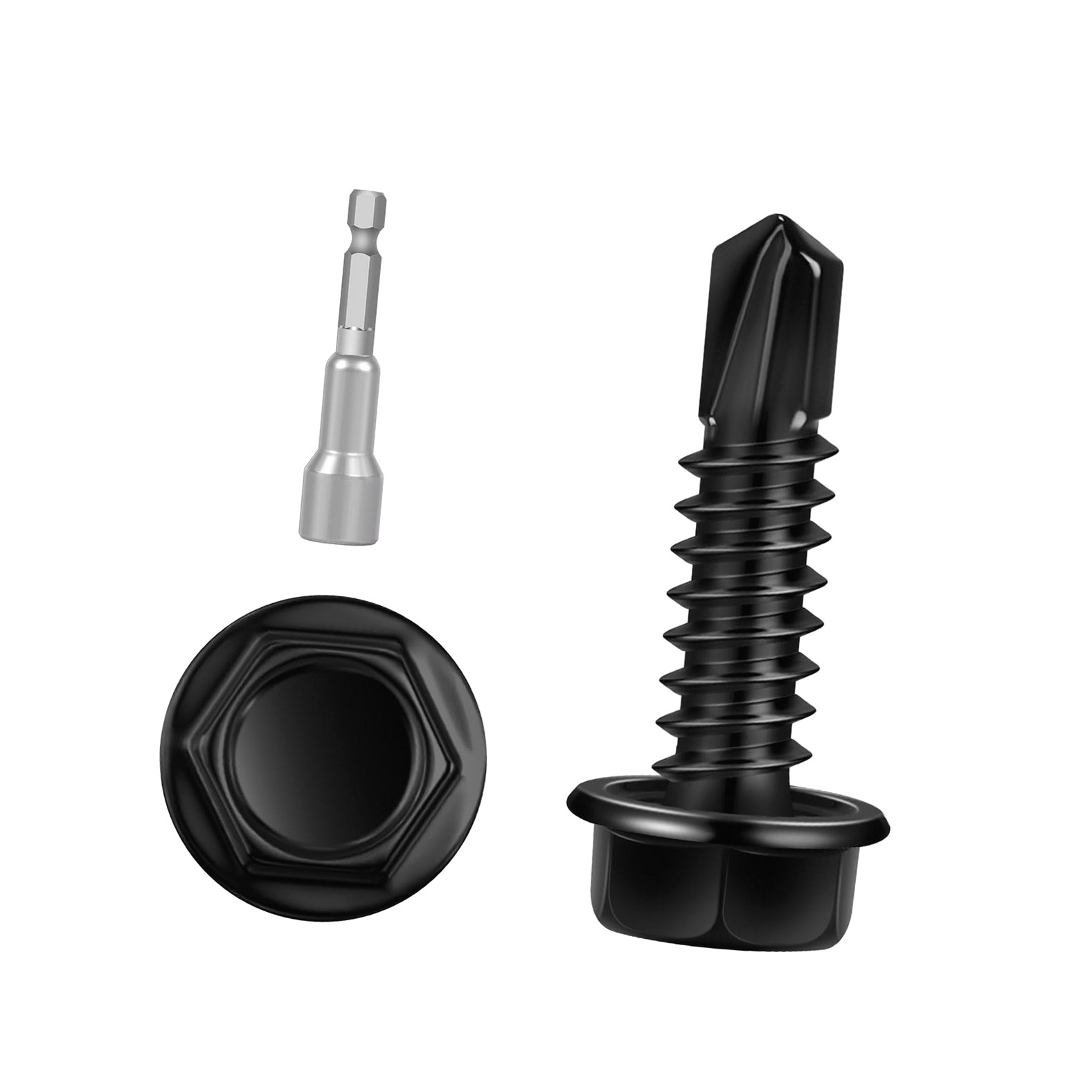 Hyjoy 180 Units #8 1 Inch Sheet Metal Screws, Hex Washer Self- Screw ...