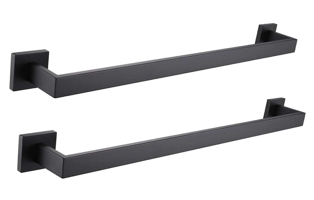 Hyjoy 2 Pack Bars Matte 24-Inch Bathroom Rail Square Racks Kitchen ...