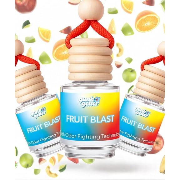 Hanging Air Freshener Car Diffusers - Long Lasting Scent, Odor Eliminator, Home Essentials, Fresh car fragrance diffuser - 3 Pack- Fruit Blast