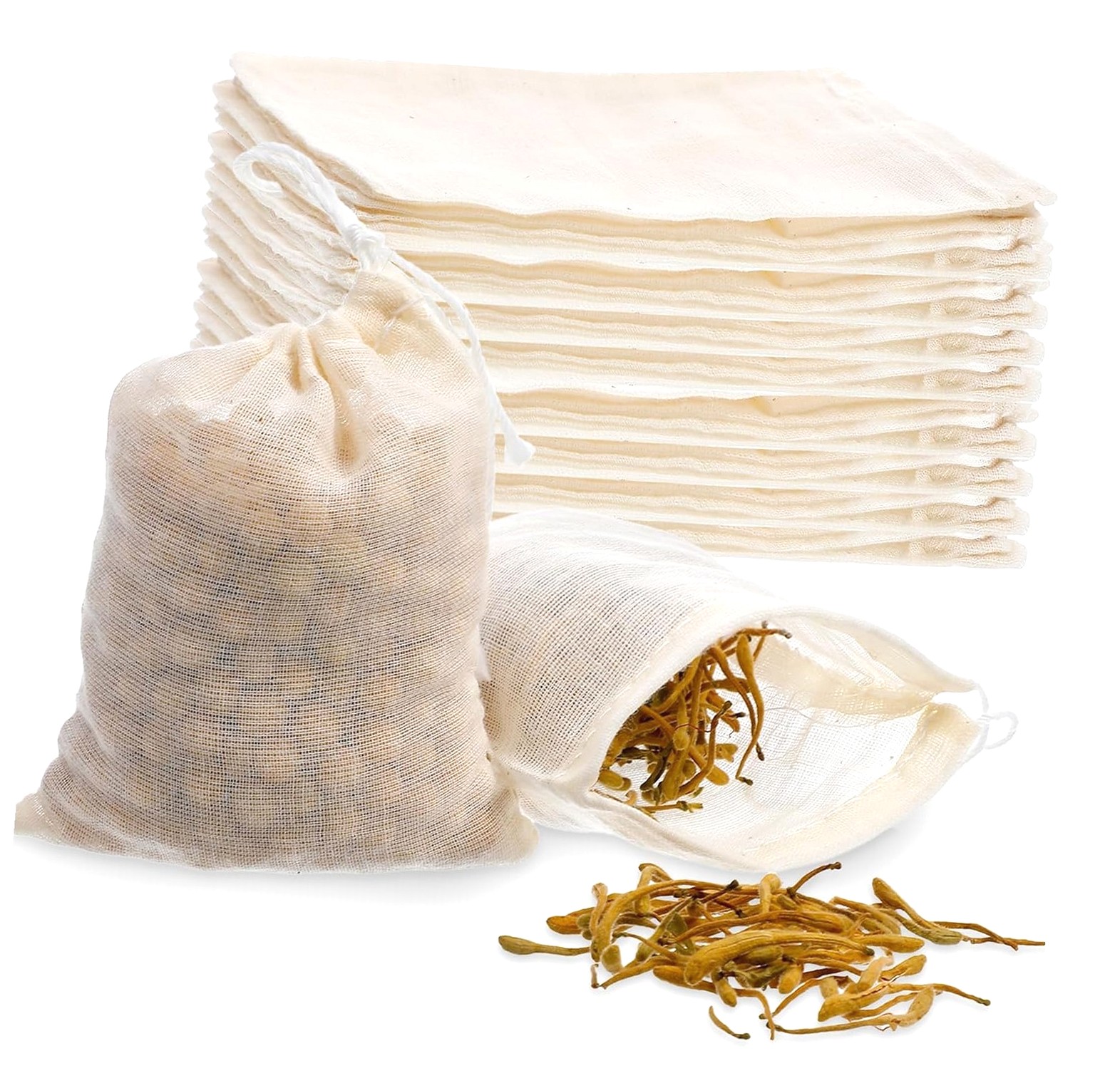Sachet Cook Hyjoy 200 Pcs Spice Bags for Cooking 3x4 Muslin Bags Small Cloth Bag ...