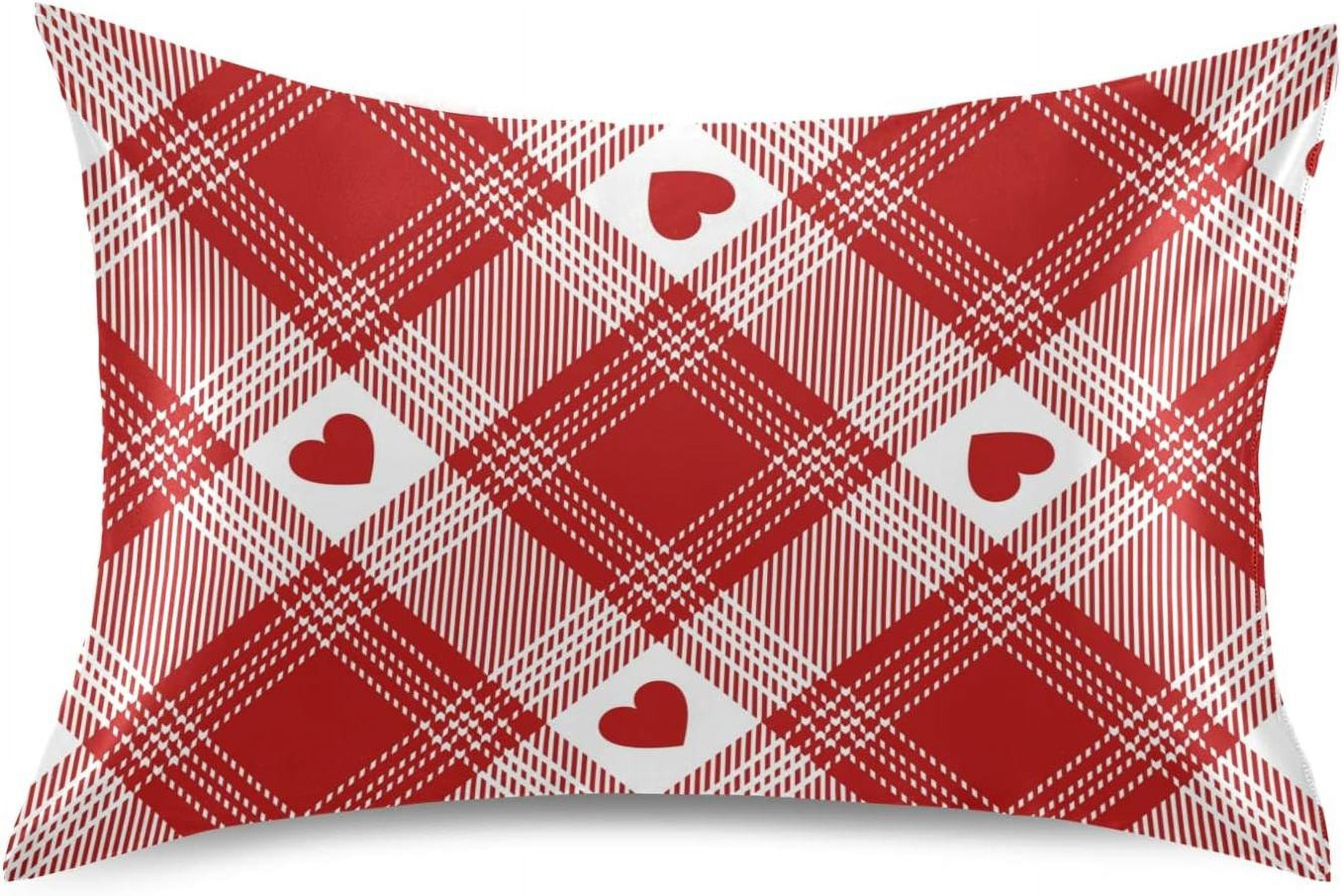 Hyjoy 20x26in Valentine's Day Heart Satin Pillowcase for Hair and Skin
