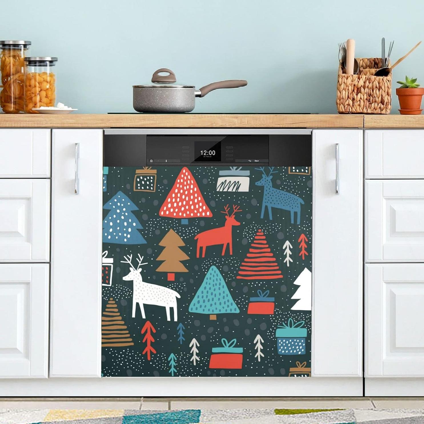 Hyjoy 23x26In Christmas Dishwasher Cover Decorative