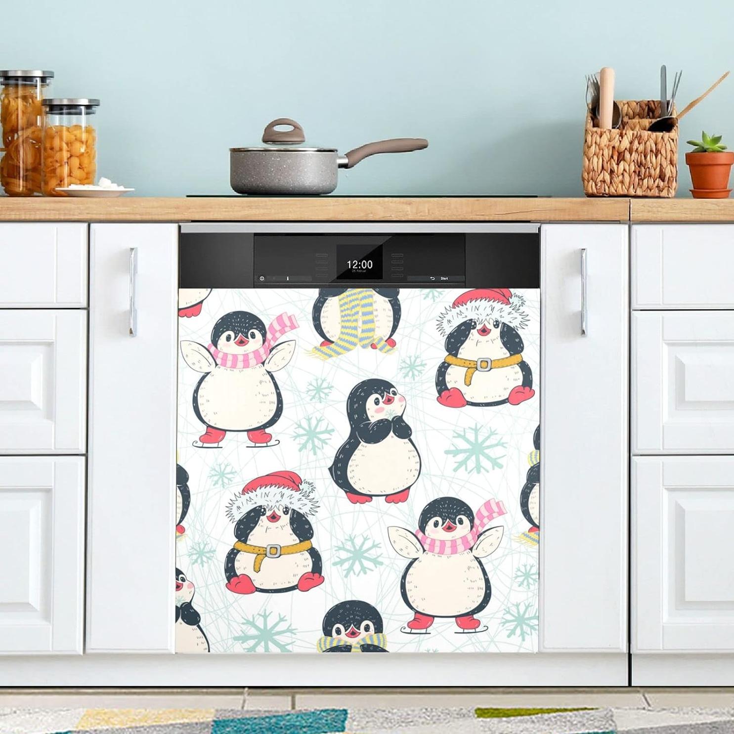 Hyjoy 23x26In Penguine Dishwasher Cover Decorative Door
