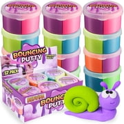 Neon Bouncing Putty   Bulk Pack of 36 Fluffy DIY Slime Ball Sensory Toys for Kids, Assorted Rainbow Colors Bouncy Slime Party Favor, Stocking Filler and Goodie Bags Stuffers for Kids Birthday Party