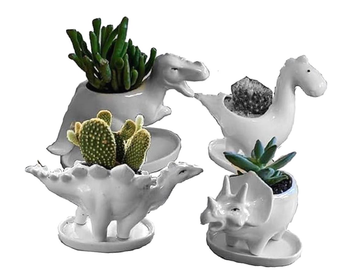 Picture Idea: Hyjoy 4Pcs Ceramic Planter Shaped Planter Small Succulent Pot Small