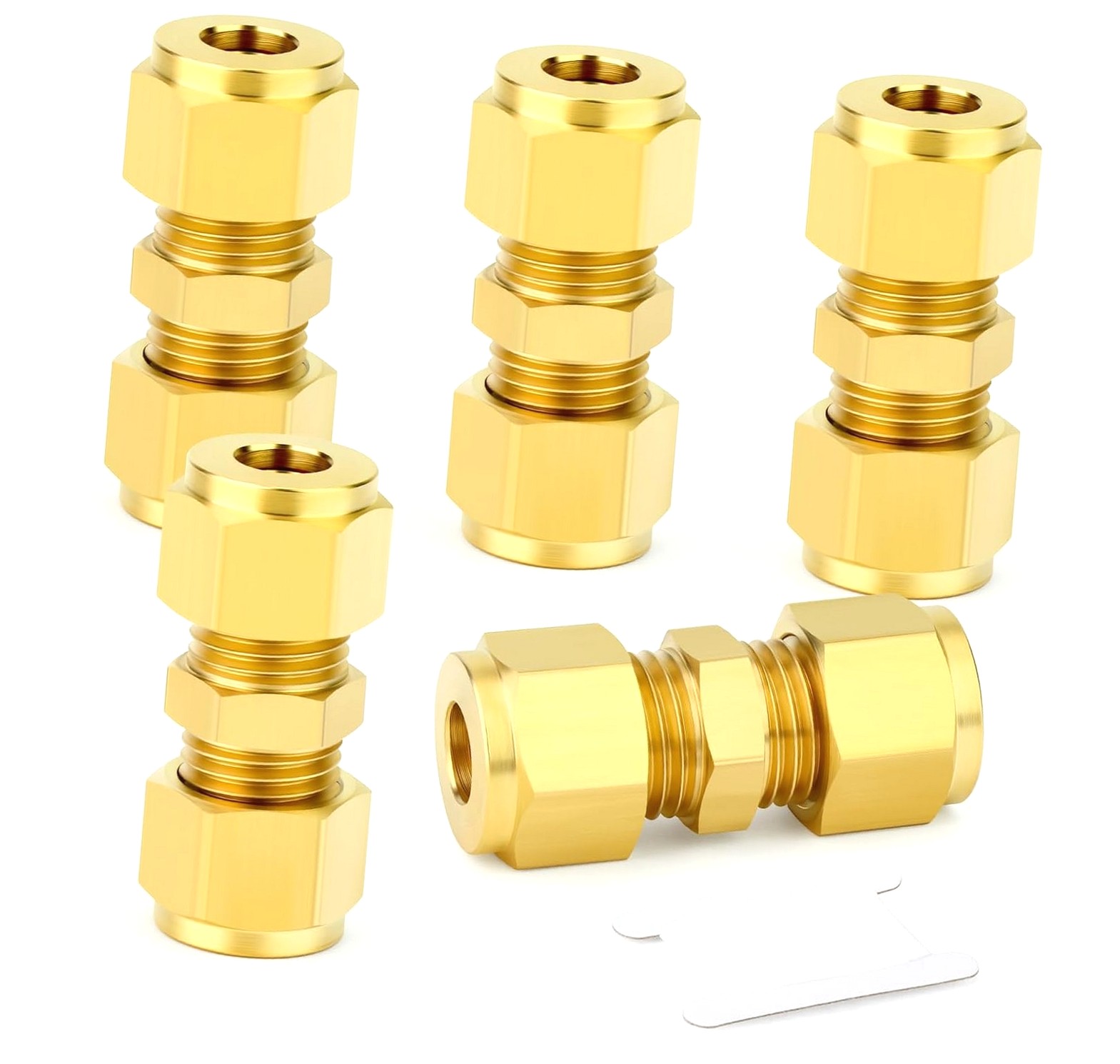Hyjoy 5PCS Compression Tube Pipe Connector, 6mm Tube OD Connector ...