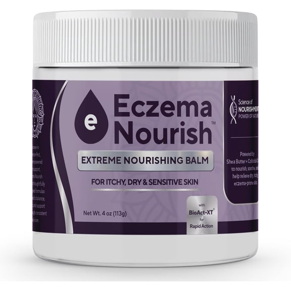 Marie Originals Eczema Nourish Balm, Natural Extreme Moisturizing Balm for Dry, Itchy & Sensitive Skin, Deep Hydration & Skin Barrier Support, 4 oz
