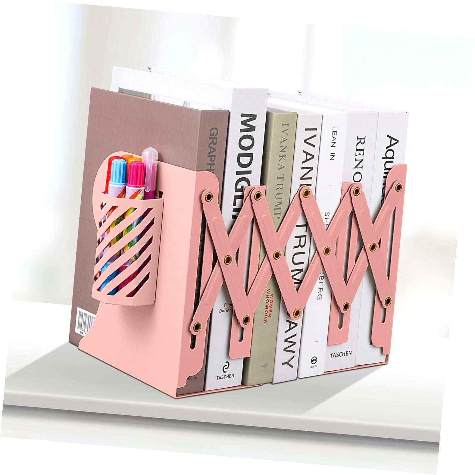 Hyjoy Adjustable Bookends, Metal Book for Shelves Heavy Book, Desk ...